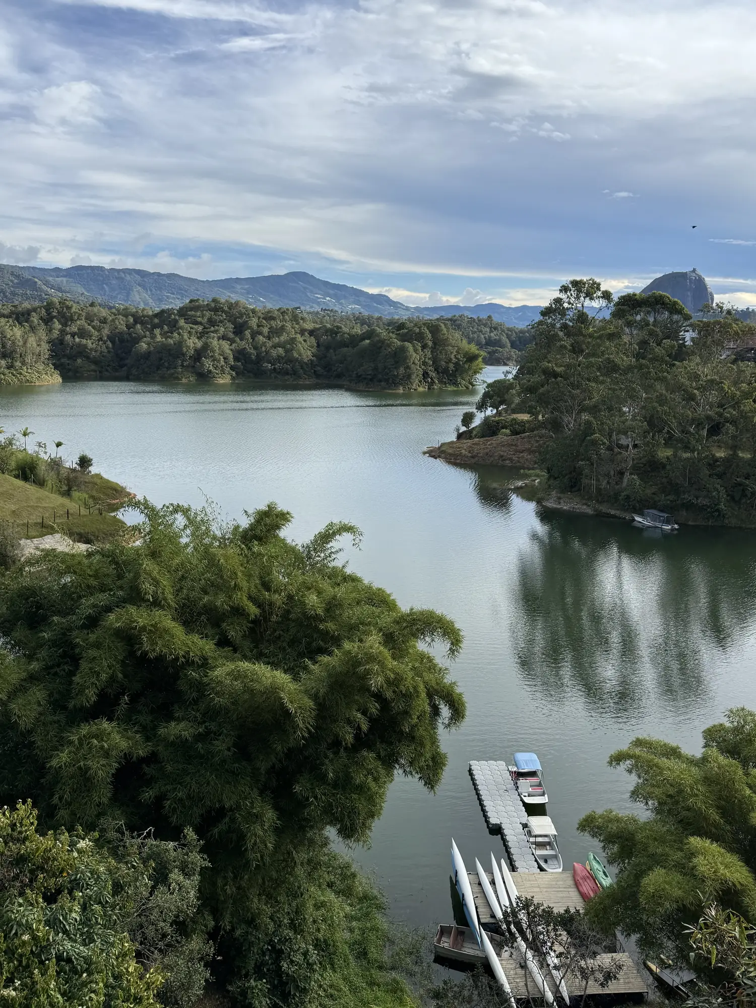 The arms and peninsulas of the Guatapé reservoir seen from the hotel.